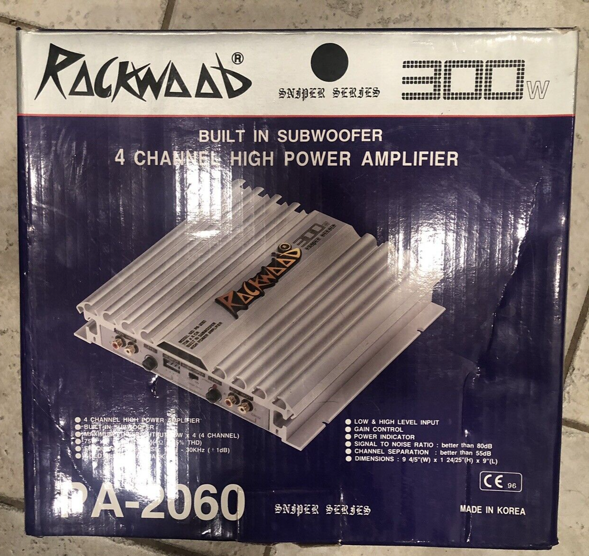 Rockwood PA- 2060 Sniper Series 300W amplifier NOS 4 Channel