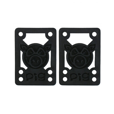 Pig Skateboard Risers 1/4'' Black (Pair) Pig Piles Riser Pads (hard)