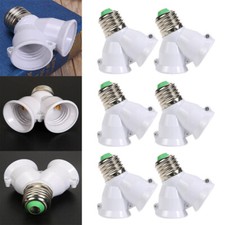 6pc LED Light Lamp Bulb Socket 1 E27 Male to 2 E27 Female Y Type Spliter Adapter