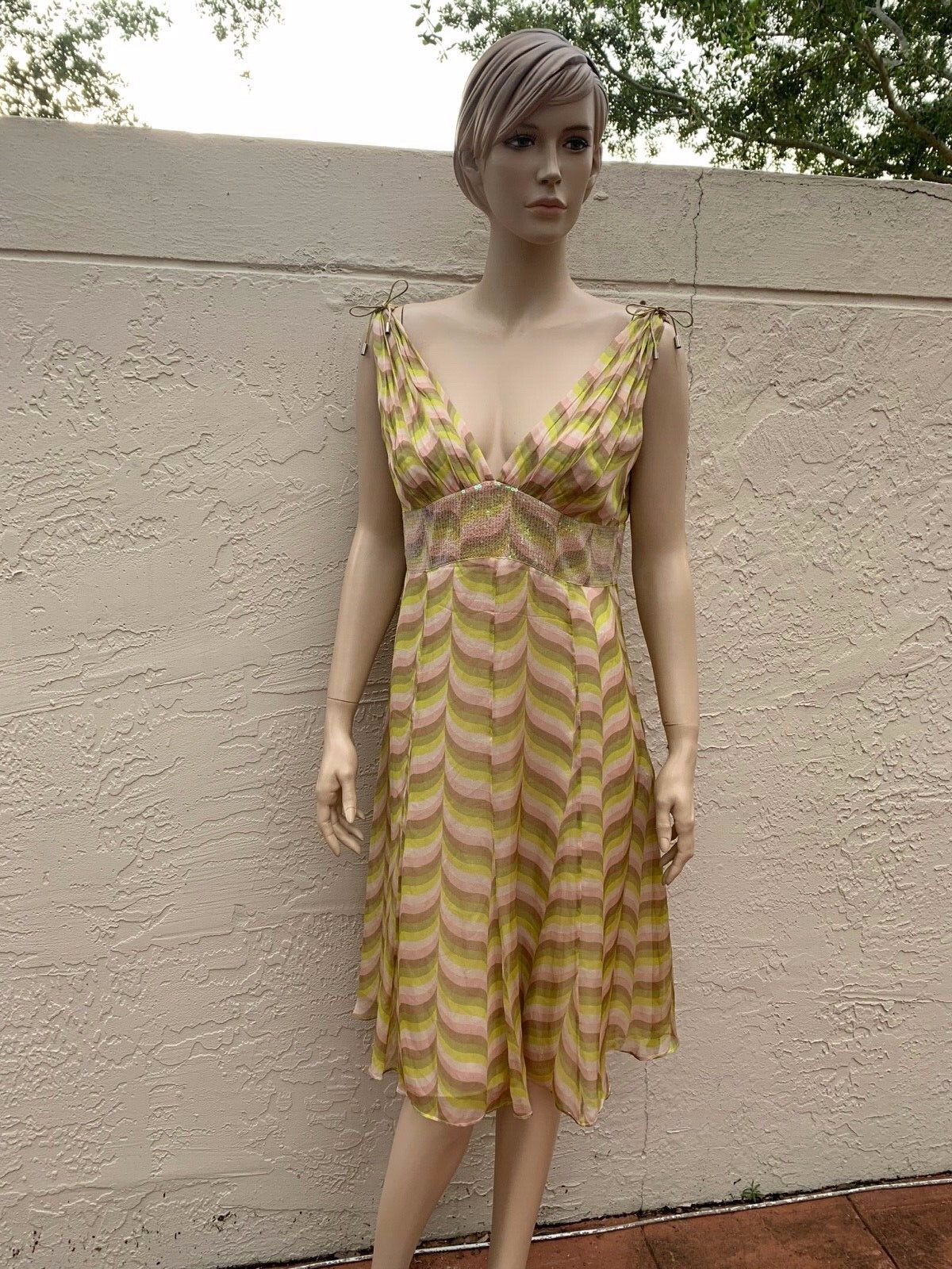 KAREN MILLEN GORGEOUS SILK EMBELLISHED SUMMER DRESS SZ 12 | eBay