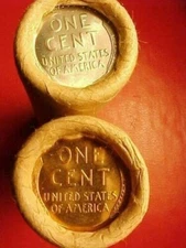 1909 VDB / 1921-S BU TAIL WHEAT STEEL END ORIGINAL BANK WRAP ROLLS LINCOLN PENNY