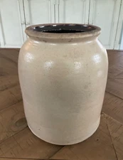 Antique 9" Farmhouse Rustic Salt Glazed Crock