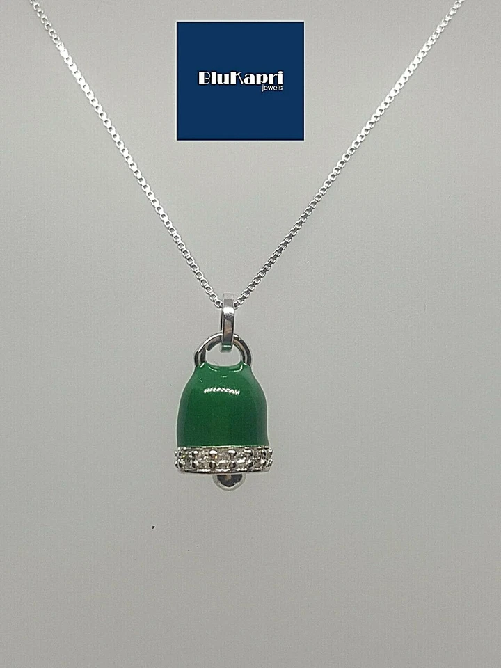 Ciondolo donna in argento 925 campanella  smaltata collana ARGENTO 925/1000 - Immagine 4 di 4