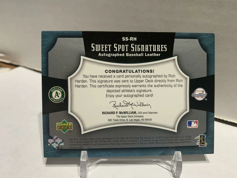 Rich HARDEN - 2005 UD Sweet Spot Signatures béisbol rojo-azul puntada automática -/30 Foto 2 de 2