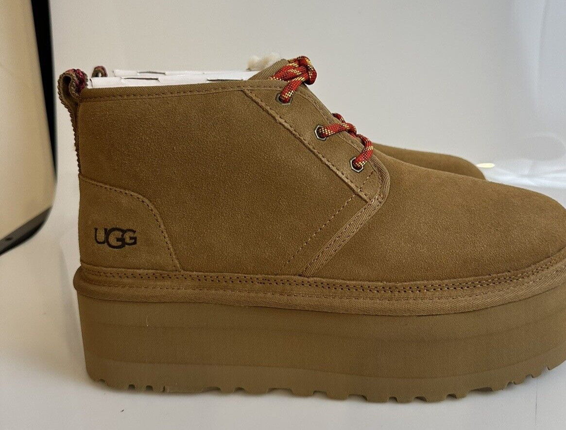 UGG Women's Neumel Heritage Platform Boots US 10 Lace-Up Chukka Chestnut NIB image 10