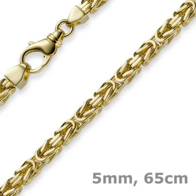 5mm Königskette Kette Halskette aus 750 Gold Gelbgold, 65cm, Herren - Bild 1 von 4