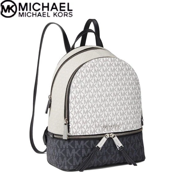 Michael Michael Kors Rhea Backpack in Coated Canvas with All-Over Mk Monogram