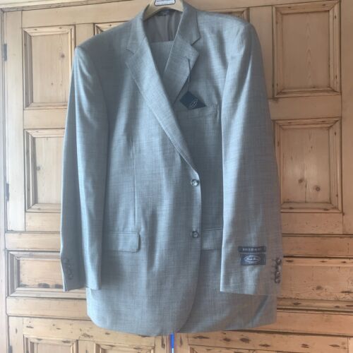Pronto Uono Suit Men’s Warehouse Executive Gray 100% Wool 50 Long