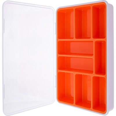 InLine  Kleinteilebox, 9 Fächer, Abmessungen: 290x185x45mm, orange