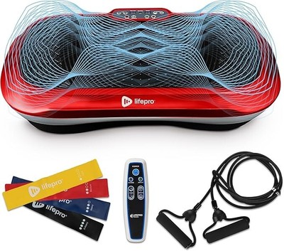 LifePro Red Waver Vibration Plate   Full Body Workout Machine with Bands