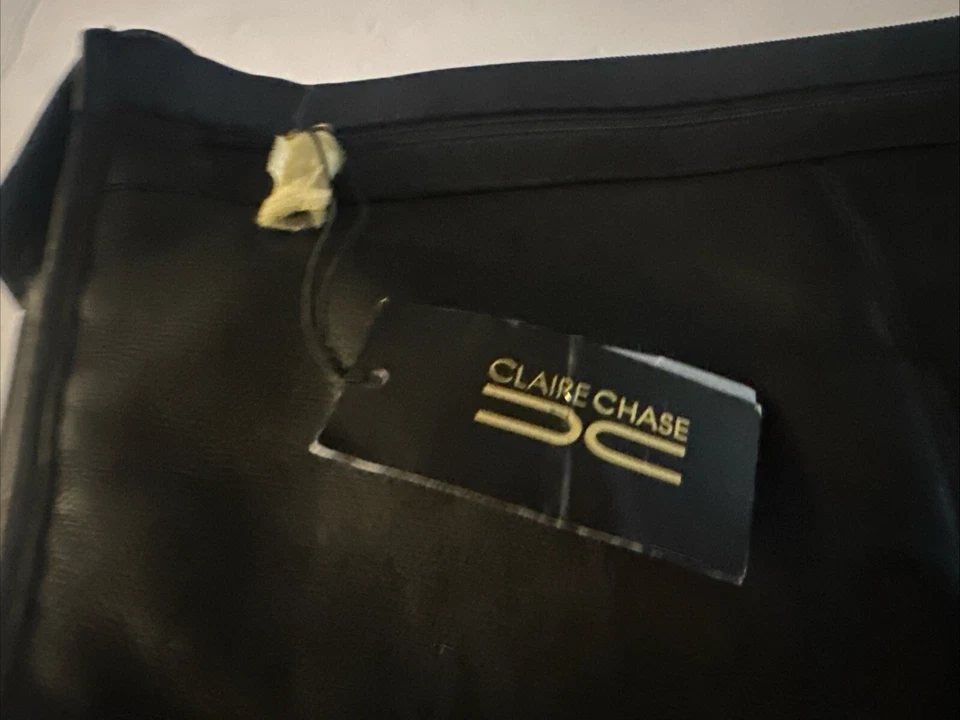 Claire Chase 拉链脊髓灰质炎袋黑色皮革袖包新品 — 第 4/4 张图片