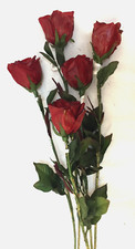 Red Roses Stems Long Stem 29" Faux Artificial Indoor Decoration Lot of 5