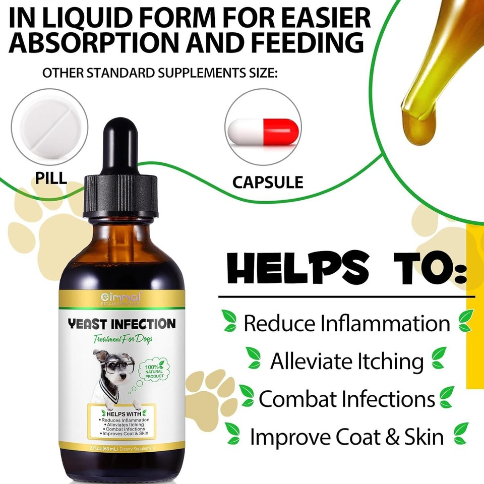 Natural Yeast Infection Treatment for Dogs Itchy Skin & Ear Relief eBay