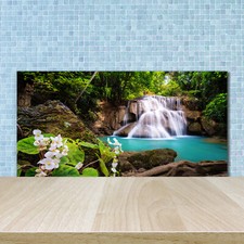 Glass Kitchen Backsplash Splashback 100x50 Landscapes Waterfall Thailand