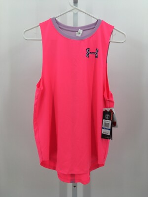 Under Armour UA Girls' HeatGear Tank Top Pink Purple YXL XL NWT 3-AD2
