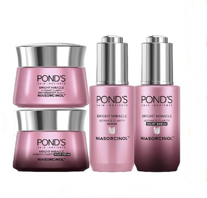 Set Pond's Bright Miracle serum & clear facial cream, day spf30