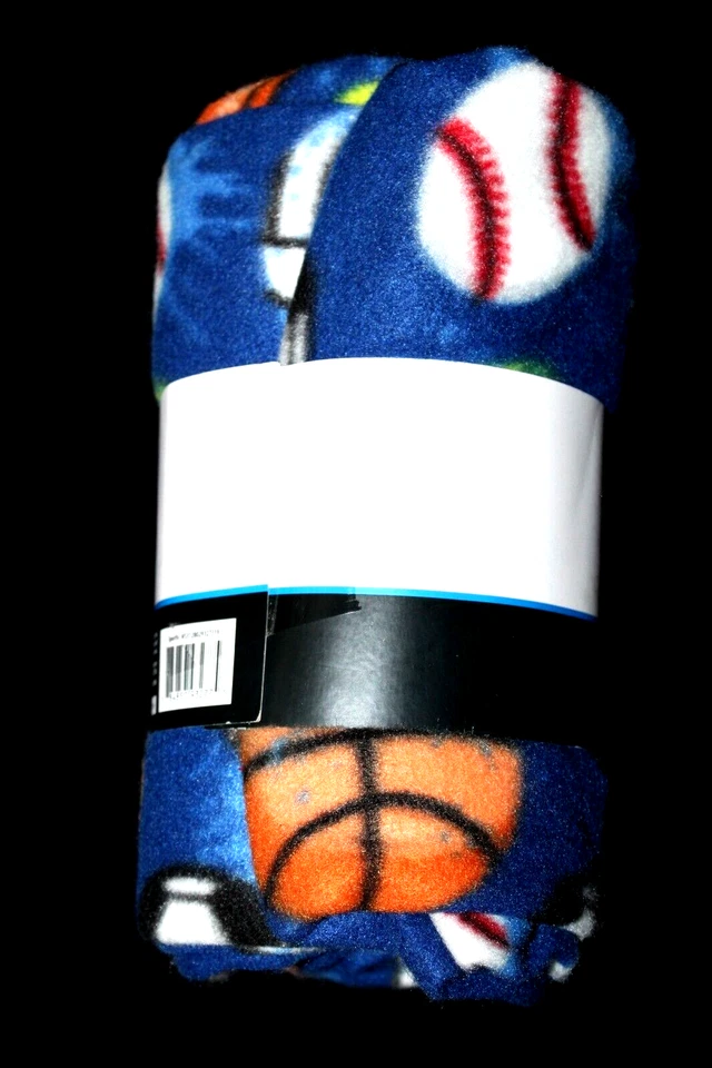Mainstays Sports Fleece Throw Blanket - Blue/Multi  50"x60" - Image 2 of 3