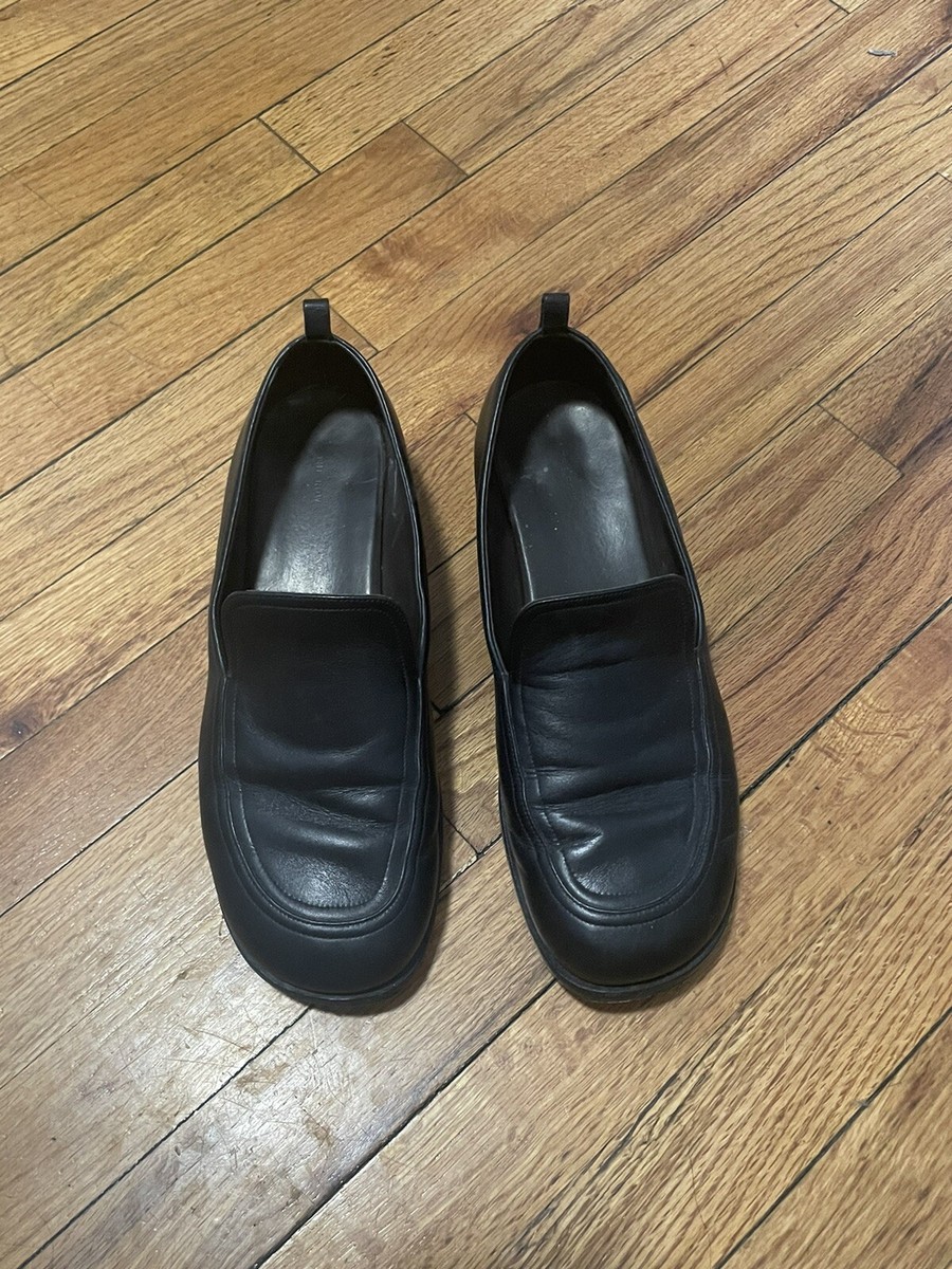 THE ROW ザ ロウ PENNY LOAFER ペニーローファー ブラック The Row Leather Penny Loafers | Black | FARFETCH