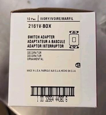 COOPER Wiring Devices Switch Adapter 2161v-BOX 10 pack
