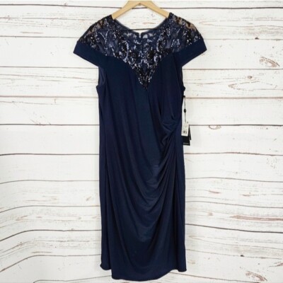 adrianna papell sequin jersey dress