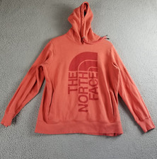 The North Face Hoodie Women Large Half Dome Peach Big Graphic Logo Sweatshirt