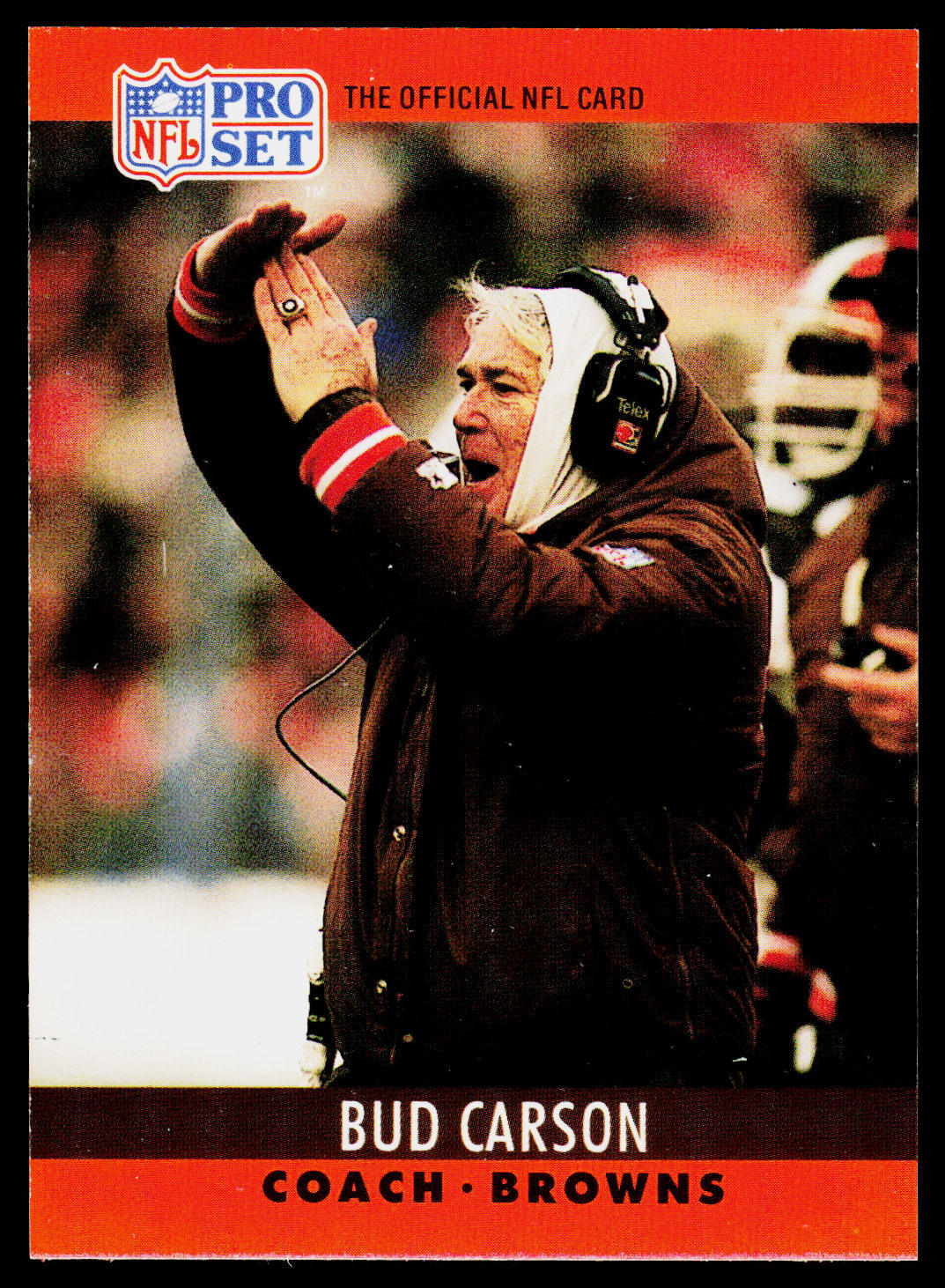 Bud Carson, 1990 Pro Set, #77, Cleveland Browns,