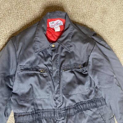 Vintage Lee Coveralls Mens Large Gray Union Made Outerwear Quilted