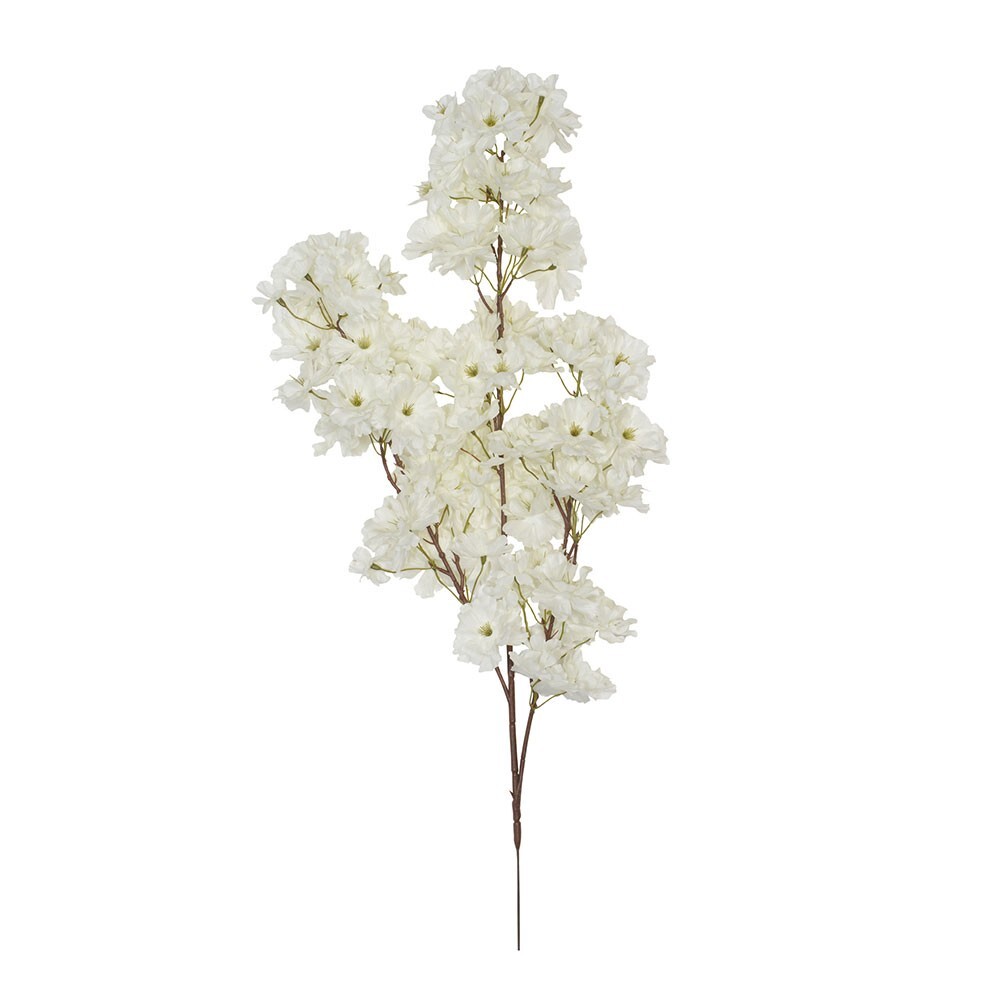 Cherry Blossom Branch Artificial 73cm x 108 Blooms White