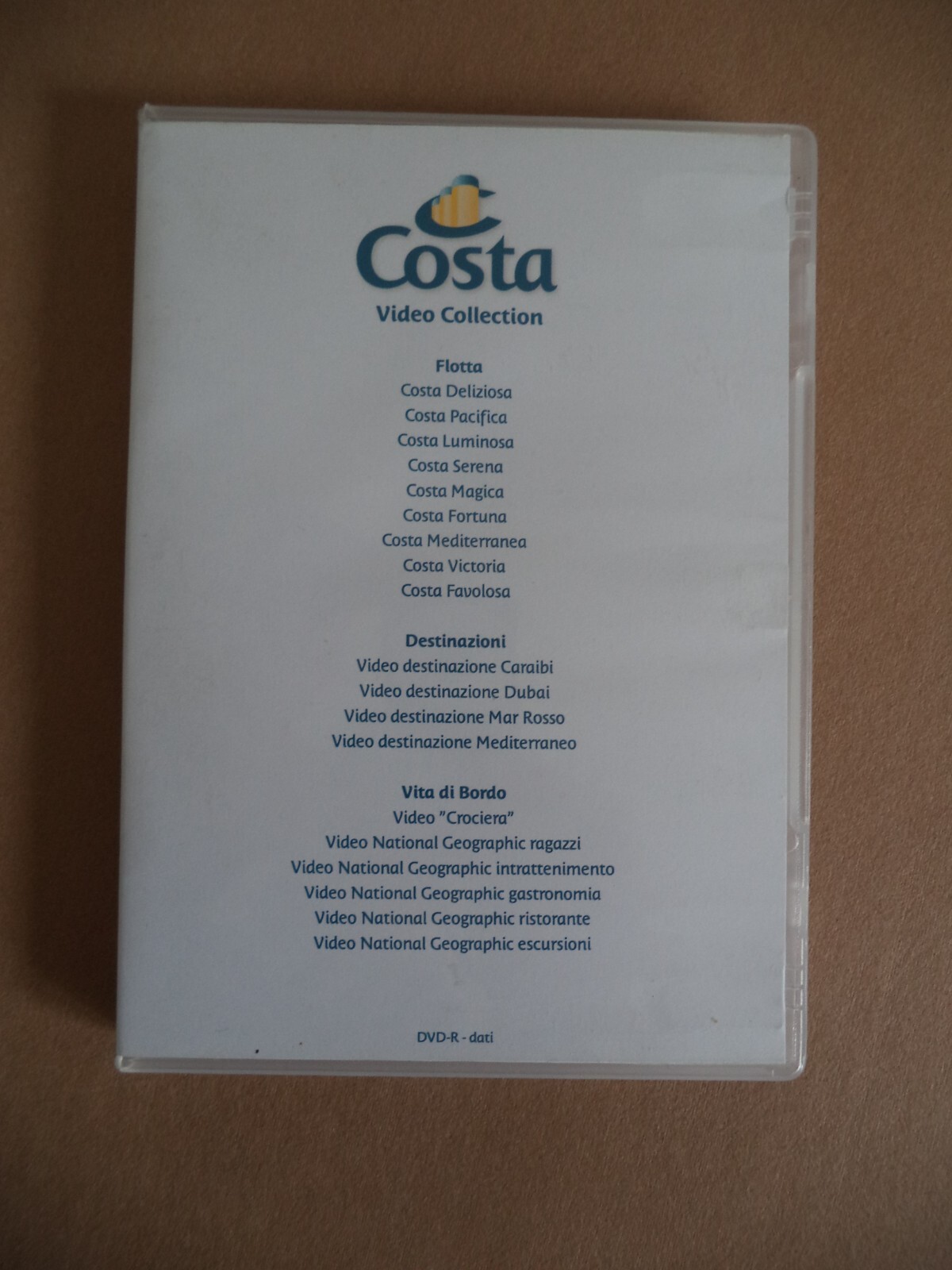 DVD Costa Crociere flotta navi crociera destinazioni filmati gadget pubblicitari
