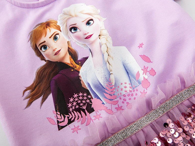 Prinzessin Party Frozen Pailletten Kleid Kostüm Elsa Gefrorene Mädchen Kleider - Bild 4 von 4