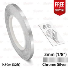 Chrome Silver Roll Pin Stripe Striping Line Tape Decal Adhesive Vinyl Sticker