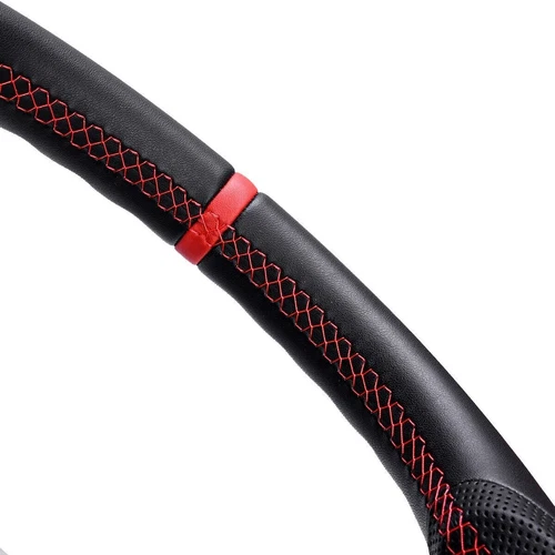 Vollleder flach Sport Lenkrad Fit Chevrolet Corvette C7 ZR1 2014-2019 Rote Nähte - Bild 16 von 17