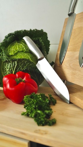 Profi Messer Set Santoku Messer - Edelstahl, 3 Stück, Edelstahl 30Cr13 - Bild 8 von 13