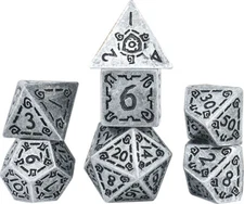 SDZ0017-02 Sirius Dice Role Playing Game Dice Set (7): Illusory Metal - Silver