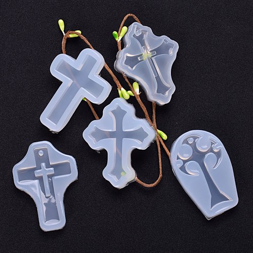 5IN1 DIY Silicone Cross Resin Mold Jewels Epoxy Making Casting Mould Craft Tool - Picture 9 of 12