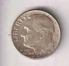 1950-P DIME 90% SILVER TEN CENTS PHILADELPHIA 10¢ UNITED STATES OF AMERICA USA