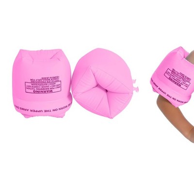 Inflatable Water Wings Arm Floaties for Kids Adults - PVC 2 Pack, Pink 2pcs