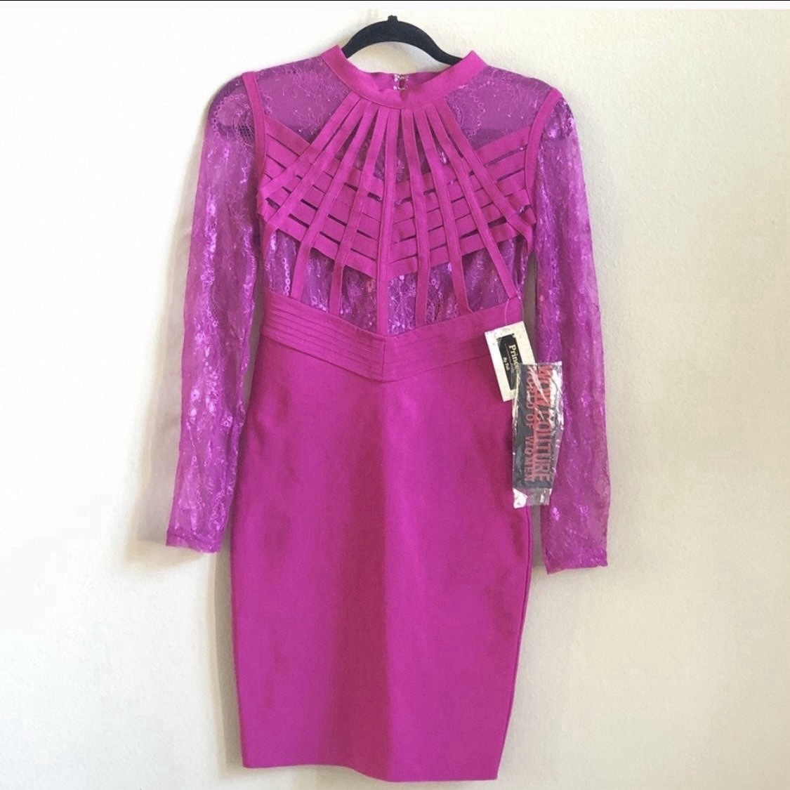 WOW Couture Pink Bodycon Bandage Dress Size Small