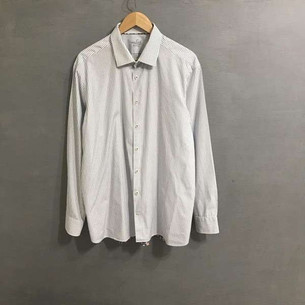 Men Van Laack Shirt White Cotton 44 / XXL / 52 #1VRR