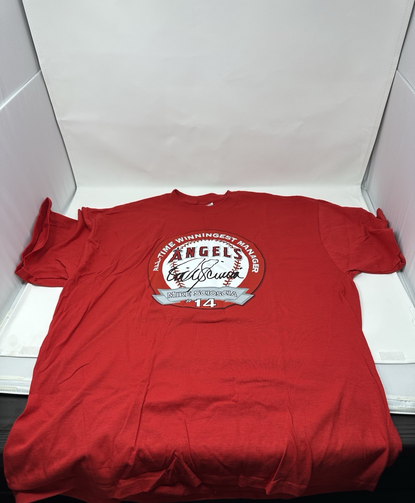 Los Angeles Angels All Time Winningest Coach Mike Scioscia #14 Shirt XL New