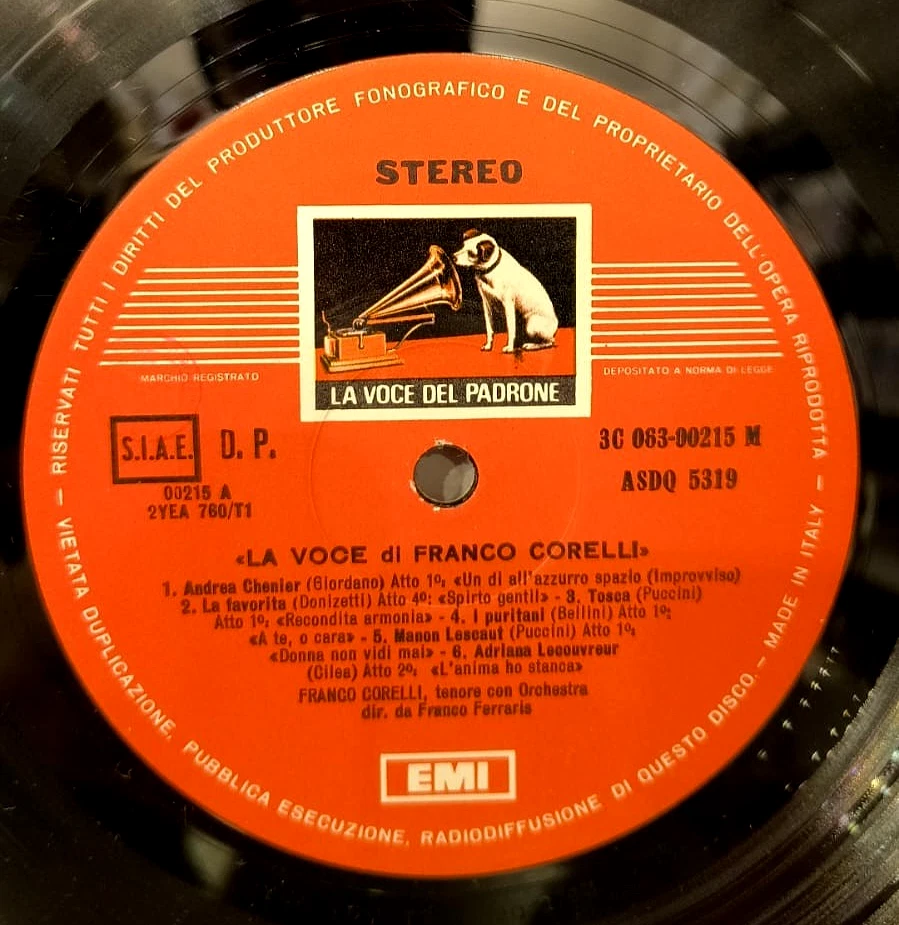 Franco Corelli - The Voce' Of Vinyl VG+ LP Compilation - Image 3 of 4