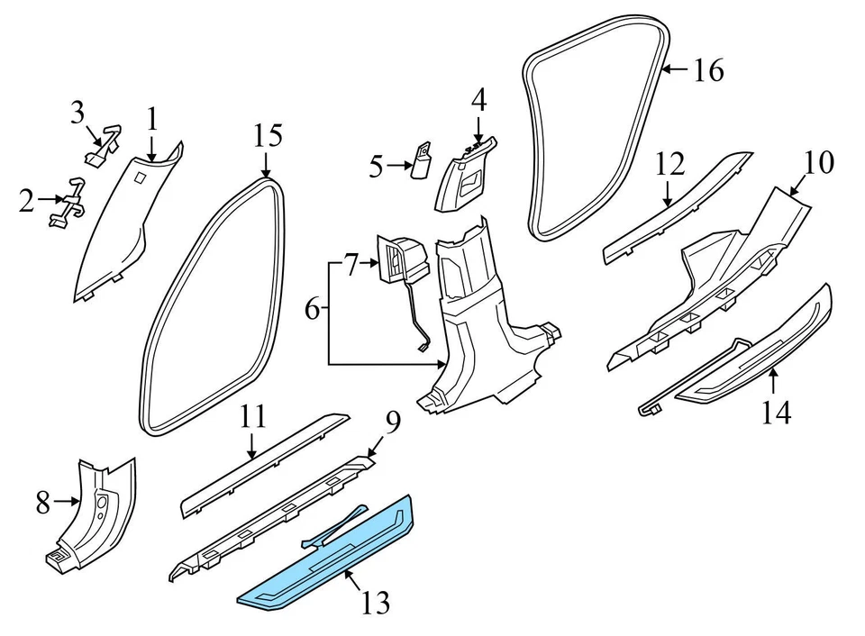 BMW 750LI XDRIVE 2016-2019 - umbral de puerta delantero / placa de desgaste / barra de luz (BMW) Foto 4 de 4