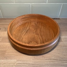 Wood Hand Turned Wooden Bowl Beautiful Natural Grain Handmade - Fruit  Bowl 9&rdquo;