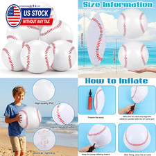 Inflatable Baseballs 16 Inch Pack of 6 for Pool Beach Party Outdoor Summer