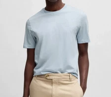 Hugo Boss Thompson  Blue Cotton Crew neck t-shirt Men's SZ 4XL Big