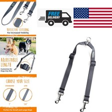 Double Dog Leash Adjustable Lite Neoprene Nylon Tangle Free Design for Two Dogs