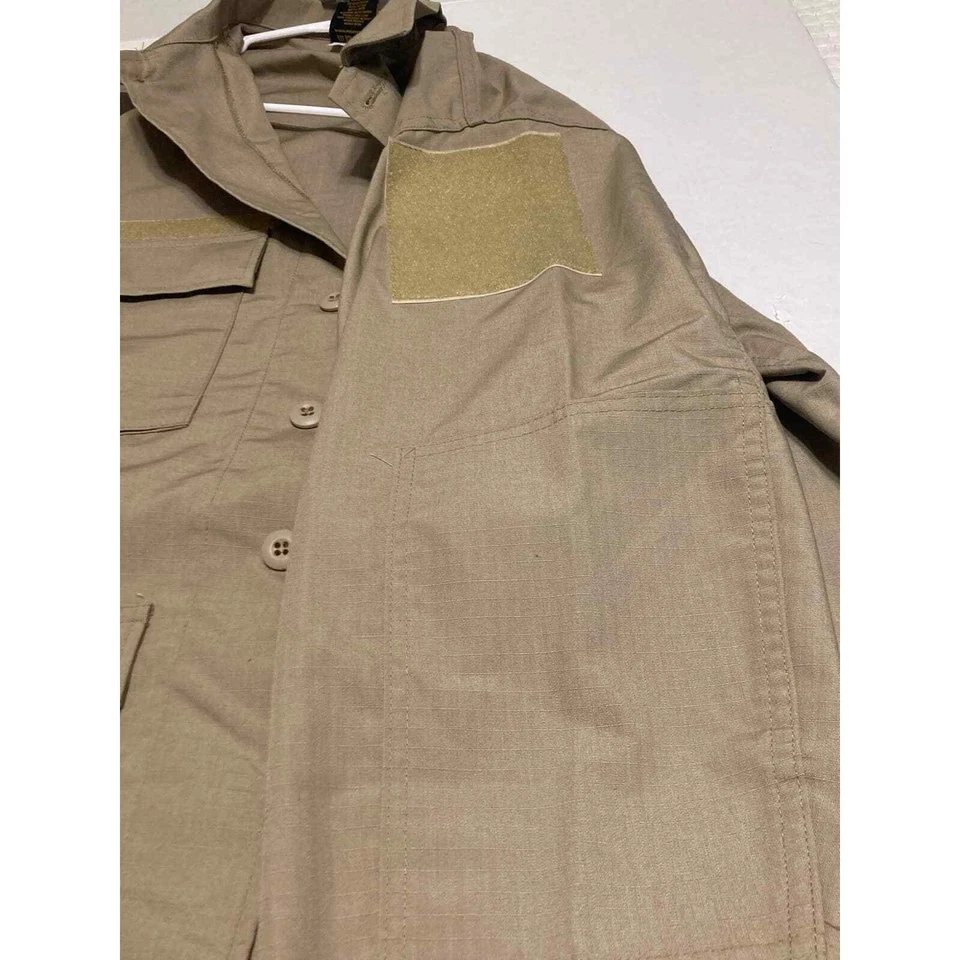 Propper Mens LL Tan Ripstop Battle Rip BDU Coat 4 Pocket Field Jacket - Image 4 of 4