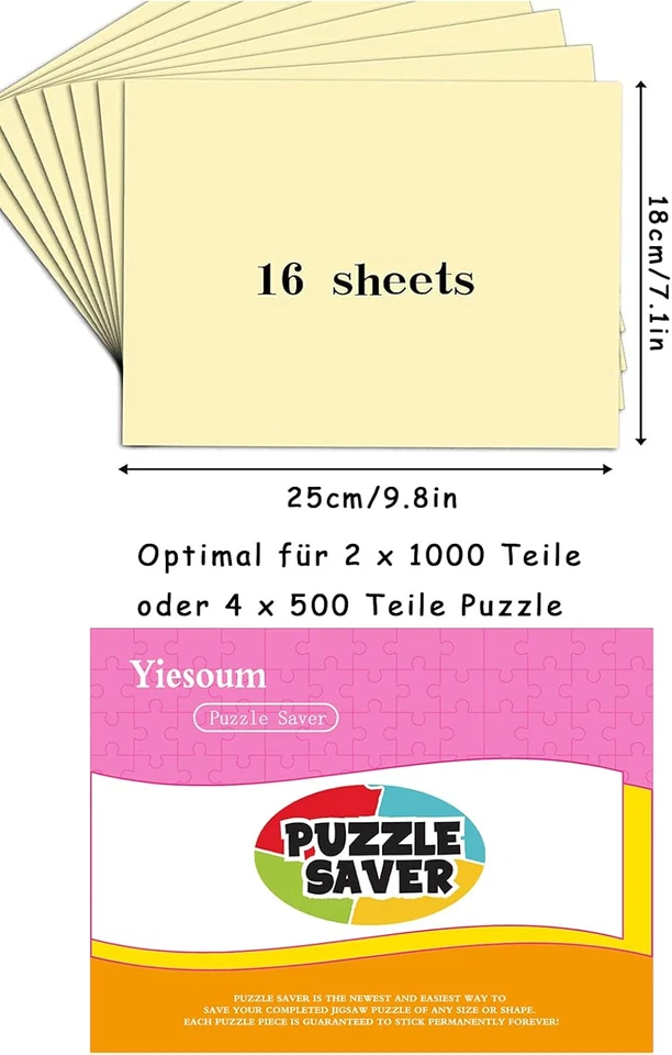 16 Super Puzzle Adesivi Trasparenti, Puzzle Saver Can Fix the Puzzle, Ideali per - Immagine 2 di 4