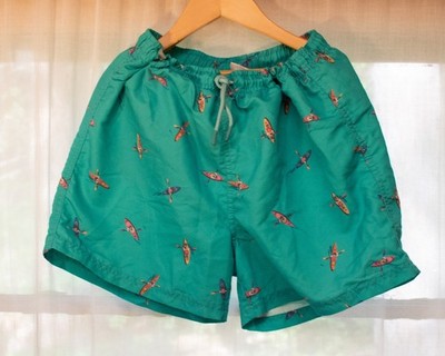 Zara Boys Green Canoe Print Swim Shorts/Trunks | Size 13-14 Years (164 cm)