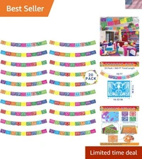 Colorful 20 Pack Cinco De Mayo String Flags - Double-Sided Indoor/Outdoor Decor